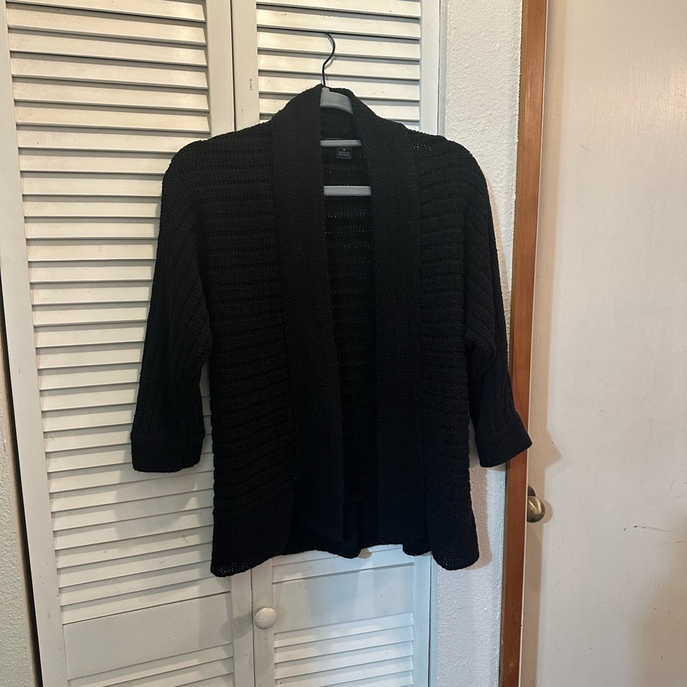 August Silk Black Cardigan Sweater Classic Design